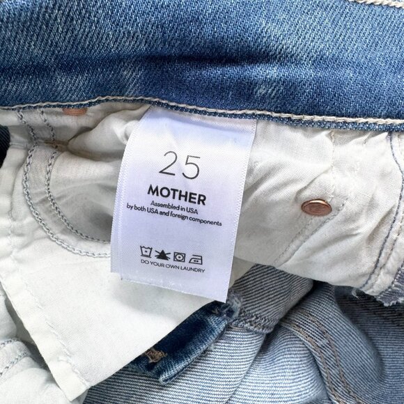 New MOTHER The Weekender Jeans Mid Rise Flare in Layover Wash Blue 25 - Picture 12 of 15